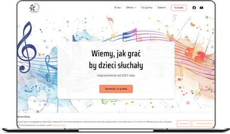 Strona Filharmonii Pomysłów na laptopie