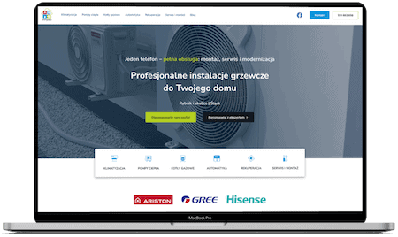 Strona inHydro na laptopie